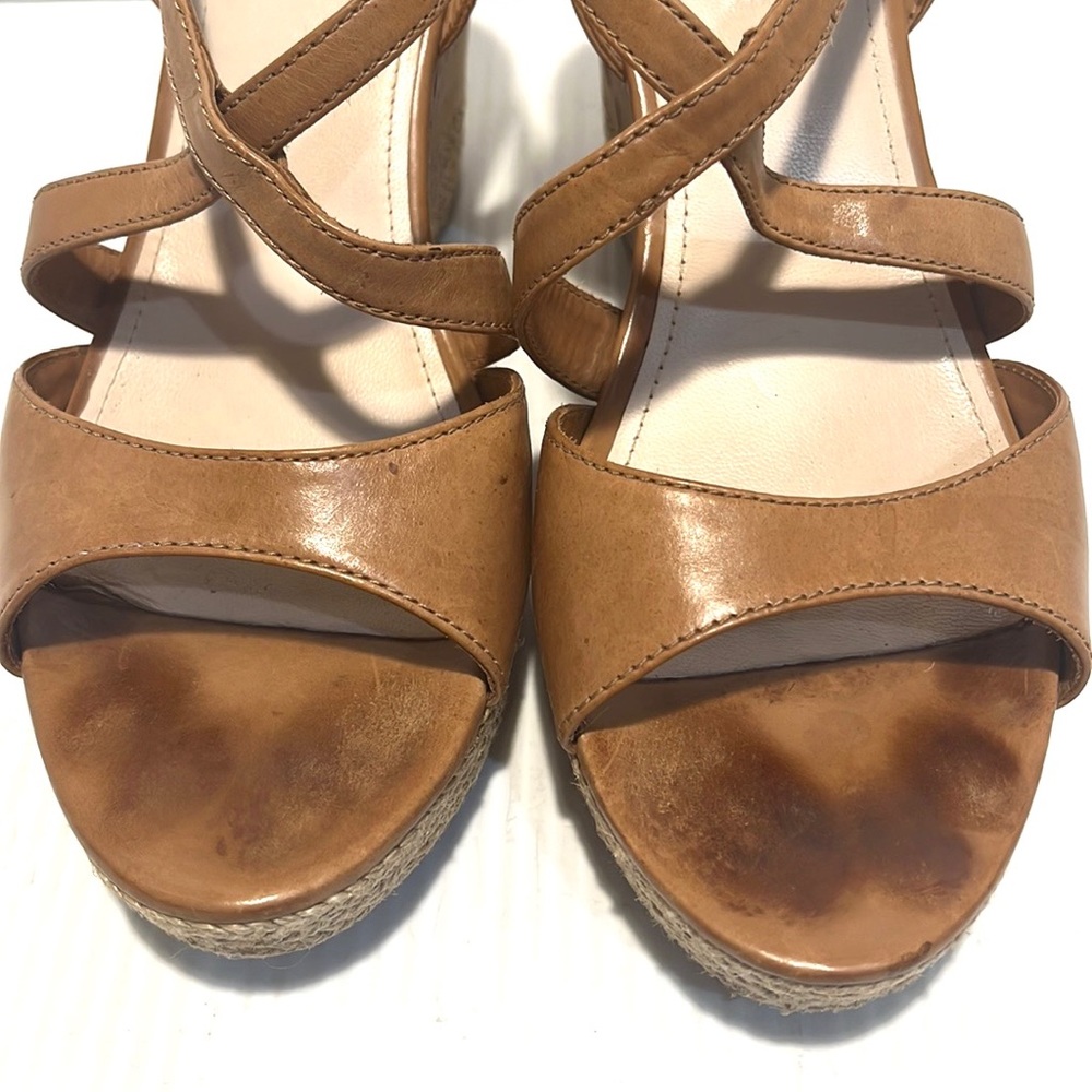 PRADA Leather Ankle Strap Platform Wedges Sandals Heels 40 - Picture 9 of 16